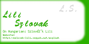 lili szlovak business card